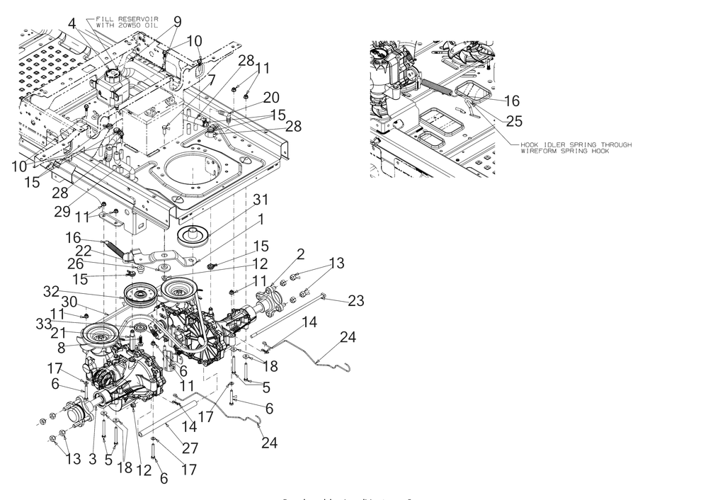 Drive Diagram and Parts List for Z-FORCESZ60KH (17BSDGHD010)(2018) Cub Cadet Lawn Tractor